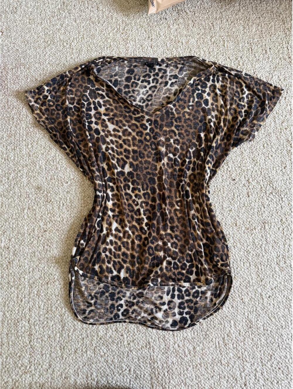 Express leopard print sheer blouse